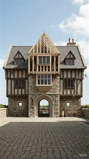 Building a Medieval Manor in Seconds 🏰 #architecture #dreamhome
