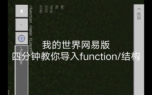 四分钟教你在我的世界网易版导入function