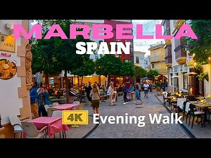 Marbella Spain - Evening Walk | amazing oldtown | 4K Walking Tour