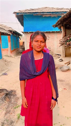 Captivating Rural Beauty in a Red Dress
