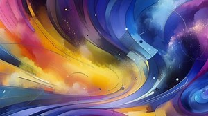 Download AI generated colorful abstract painting with a wave pattern for free