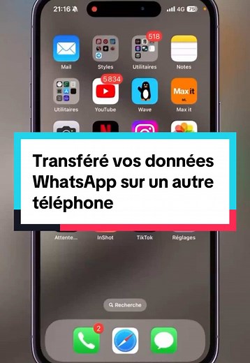 Transférer vos données WhatsApp sur un autre iPhone