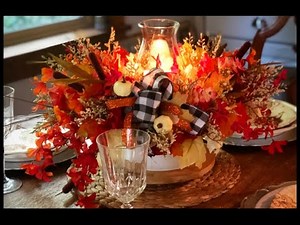 ~DOLLAR TREE FALL DIY- ELEGANT FALL CENTERPIECE~