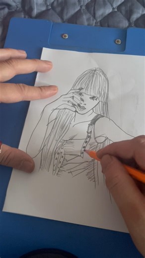 Draw A Girl Posing With A Mysterious and Captivating Vibe