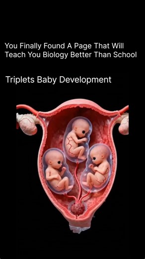HEALTH | MEDICAL | BEAUTY on Instagram: "Triplet babies development inside the womb #pregnant #pregnancy #babydevelopment #fetus #triplets"