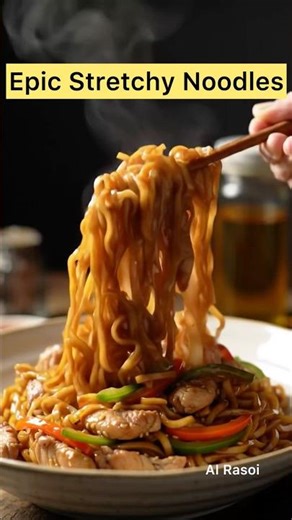 Epic Stretchy Noodles Explosion! 🍜✨ ASMR Food Fun for Everyone!" #shorts #shortsfeed #reels