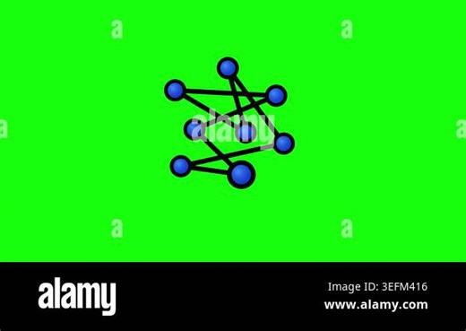 Connected dots network icon, network connection symbol animation, data, internet. HD video with chroma key, green screen for transparent background Stock Video Footage - Alamy
