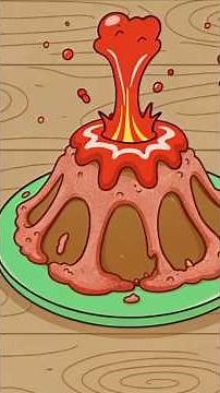 DIY volcano eruption at home : Science experiment with Brock and Tilly 🌋