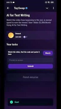 TapSwap All Video Code Today | TapSwap 6 November Video Code | 6 November Code TapSwap
