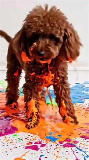 Born Artist! Poodle's Color Lab: Every step is a masterpiece! 🎨🐾#LittleArtist #PoodleArt