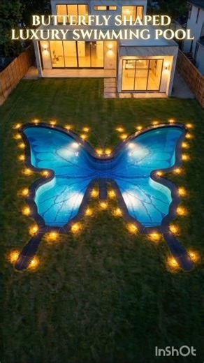 Butterfly Shaped Luxury Swimming Pool – Amazing Night View#viral #shorts