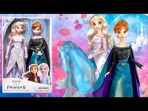 Frozen 2: Queen Anna & Elsa The Snow Queen Classic doll set Review/Unboxing (Disney Store)