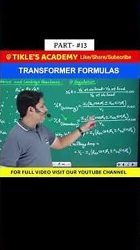 TRANSFORMER FORMULAS IN ELECTRICAL ENGINEERING (PART 13) #shorts #tiklesacademy