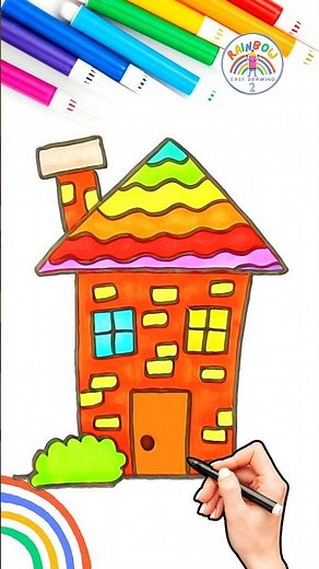 House Drawing | How to Draw a House Tutorial 🌈🏡 #drawing #housedrawing