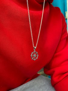 Handmade Wheel of Dharma Silver Necklace, Buddhist Eightfold Path Symbol, Dharmachakra Necklace, Personalized Dharma Pendant, Men's Jewelry - Etsy