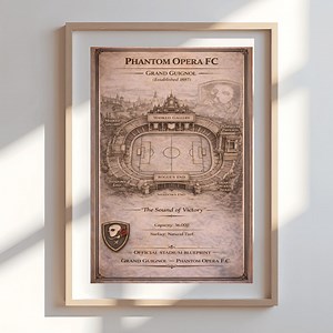 Phantom of the Opera Retro Football Stadium, Soccer Poster, Vintage Inspired, Digital Download - Etsy