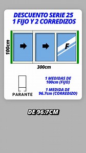 Descuento de ventana SERIE 25 de un fijo y 2 corredizos #CarpinteríaDeAluminio #Vidriería #serie25 #serie80 #serie62 #vidrieria #Limatambo | Carpintería de Aluminio y Pvc Sánchez