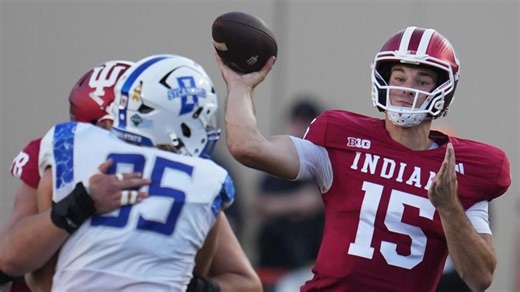 Mendoza, Cooper lead No. 22 Indiana to 73-0 victory over overmatched Indiana State