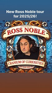 14K views · 68 reactions | ⭐️UK Tour Autumn 2025/ Spring 2026 ⭐️Roll up, roll up! Or use a more conventional form of transport to get the show. It's entirely your choice. Ross says 'I can't wait to get back on the road in the UK. The roar of the crowd and the call of the motorway service sausage roll hot plate is too great to ignore.'Tickets onsale now!https://www.rossnoble.com/#/shows?tour=cranium-of-curiosities-2025-26-uk | Ross Noble | Facebook