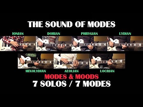 The Sound Of The 7 MAJOR SCALE MODES - GUITAR SOLOS - Ionian Dorian Phrygian Lydian Mixolydian...