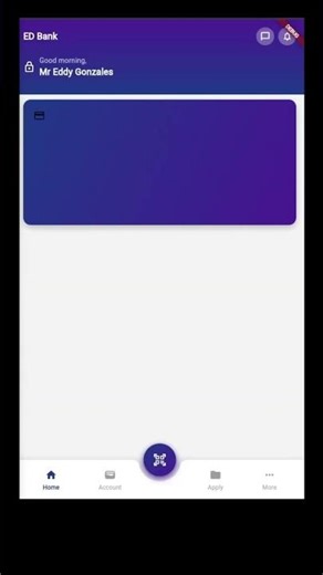 Flutter Banking App Home Screen UI #flutter #bankingapp #shorts