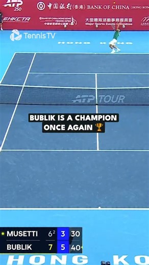 No stopping him 💥 @bublik defeats Musetti 7-6 6-3 to take the trophy, and becomes a Top 10 player for the first time! #tennis #tennistv #atp #bublik | Tennis TV