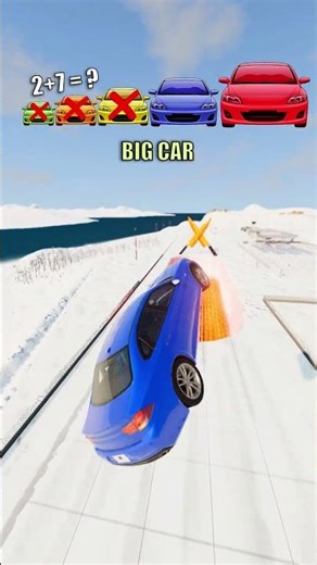 Big vs Small Cars vs Flaming Lava Knife Trap 🔥🚗 | Ultimate BeamNG.drive Crash Challenge!#shorts