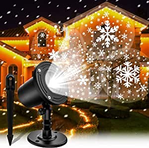 Christmas Projector Lights Outdoor - Holiday Snowflake Lights Decorations, IP65 Waterproof Snowfall Projector Lights for Xmas Outdoor Wedding Party