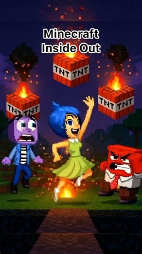 Minecraft Inside Out Joy Anger And Fear TNT #insideout #minecraft