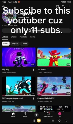 Helping another youtuber. Subscibe to him