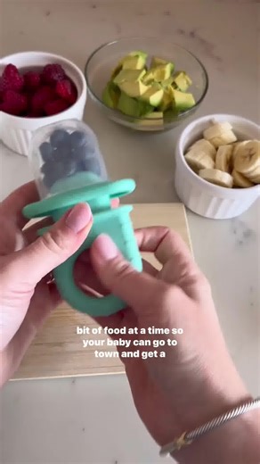 Big step toward small bites. Safely introduce baby to solid foods without stress or mess. | Frida Baby