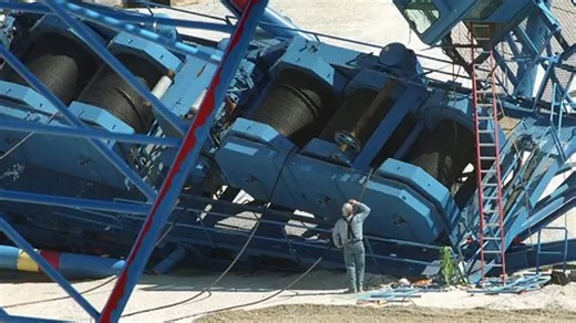 The wind was already too strong for the lift - seconds later, Big Blue began to collapse