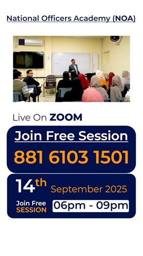 NOA CSS Islamabad on Instagram: "NOA|CSS2026|Free Online Seminar *14th September, 2025(Sunday)* National Officer Academy Offers *Free Online Seminar for Screening Test & Written Preparation- CSS 2026 - at 6:00pm to 9:00pm by Sir M Ali Khan(DC)* live at ZOOM ID:88161031501 or click Zoom Link: https://us06web.zoom.us/j/88161031501 *Complete 4.5 Months Online & On Campus Course covering Screening Test, Compulsory & Optional Subjects with Mock Examination* Register NOW *For Free Registration:*👇 htt