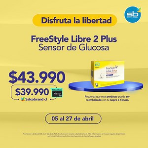¡Monitorea tu salud! Encuentra tu sensor de glucosa Freestyle Libre 2 Plus a $43.990 y a $39.990 con sbpay VISA. Hasta el 27 de abril en Salcobrand y Salcobrand.cl | Salcobrand | Facebook