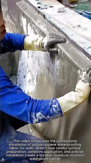Amazing Wall Waterproofing Process with Polypropylene Fabric #worker #process #waterproofing