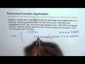 Piecewise Function For Three Different Tax Rates