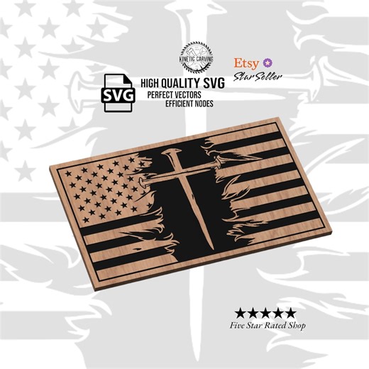 American Flag Nail Cross SVG | CNC & Laser Ready Design (digital Download) - Etsy