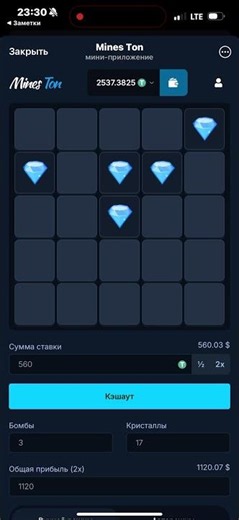 2000 USDT с промокодом Mines Ton