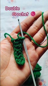 How to make Double Crochet for Beginners💚🧶#crochet#stitch#art#craft#easy#foryou#new#share#shorts#yt