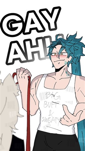 Zelvof | Artist & Animator on Instagram: "Big man incoming 🥴💀😭 ⚠️ PLEASE NOTE: The caption is just a caption. The girl with blue hair and the big buff man are not my OCs! First silly animation of 2026! Whipped up something real quick in the kitchen 🤣 Don't we just love our gae babies? 🌈 🎨 Characters: Elvira ( Wuwa OC ) - Pink hair Galbrena ( Wuwa Character ) - Blue hair Qinjuan ( Wuwa OC ) - Fox boy Jiyan ( Wuwa Character ) - Big man 💌 Thank you as always my dear Ko-fi members!~♡ ➣ Garbãj