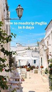 How to road trip South Italy in 8 days 🚗👇 COMMENT “map” to get my free Puglia Map 💬🇮🇹 Day 1 — Polignano a Mare 🌴 Cliffside views, hidden terraces, and one of the most iconic beaches in Italy. Wander through whitewashed alleys, grab a gelato, and don’t miss the viewpoints overlooking the turquoise water. Day 2 — Monopoli ⛵️ A charming harbour town with beaches, coves, and one of the prettiest old towns in Puglia. Slow mornings by the sea, evenings in lively piazzas — Monopoli has the perfec