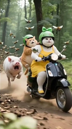 Orange cat whacks a wasp nest!