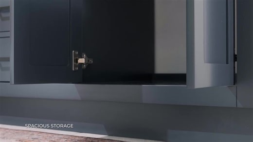 ARIEL Hepburn 66 in. Double Sink Freestanding Bathroom Vanity in Midnight Blue with Pure White Quartz Top T067DWQRVOMNB