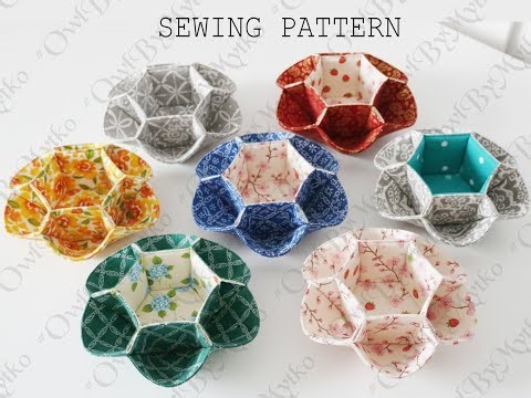 Flower-Style Fabric Organizer | DIY Round Multi-Pocket Fabric Basket Tutorial | PDF Tutorial