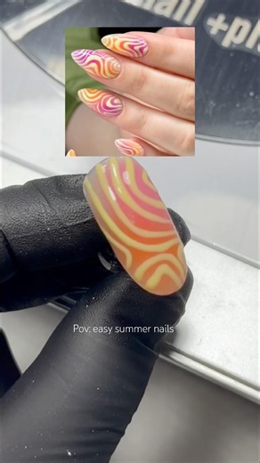 Easy Abstract Swirl Nail Art Tutorial 💅✨ #nailart #simplenails #naildesign #summernails