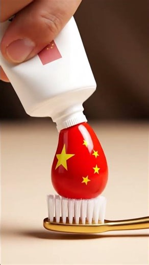 Image China Flag as Your Toothpaste ✨🪥 #china #asmr #ai #oddlysatisfying
