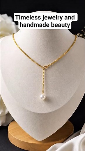 Elegant White Pearl Necklace | Simple & Timeless Beauty#HandmadeJewelry #PearlLover