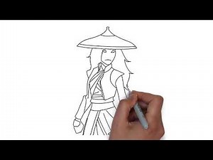 How to Draw Raya and the Last Dragon from Disney Step by Step Tutorial