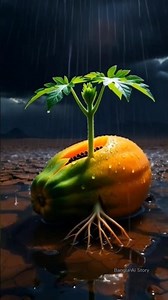 How a tree grows from a fruit?🍓🌴 #ai #army #fruit #tree #rain #water