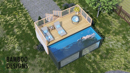 Denver Container Pool Deck Plan – 10x20 Elevated Deck With Railing | PDF   DWG DIY Plans - Etsy
